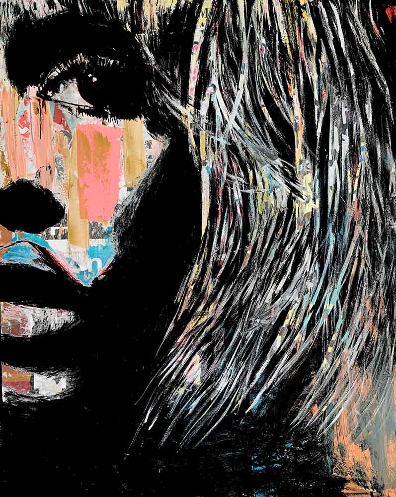 An outstanding contemporary painting of French actress Brigitte Bardot created by Yasemen Asad