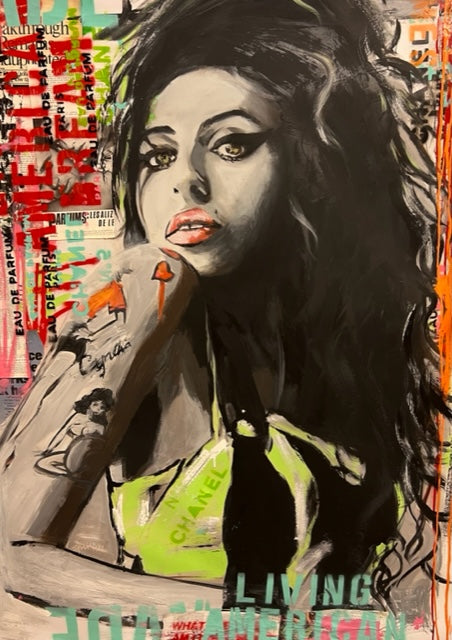Amy Winehouse portrait painting